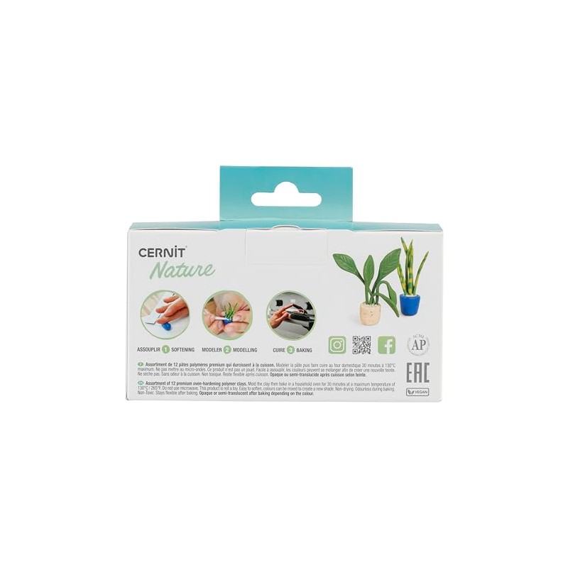 Cernit CEASS004C - Set of 12 Colours Oven Hardening Polymer