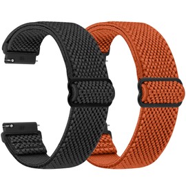 SHIJZWD Elastic Watch Straps, 16 mm, 18 mm, 20 mm, 22 mm Strap with Quick Release, Adjustable Stretchy Nylon Loop Sports Breathable Replacement Strap for Men, Women