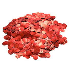 CC wonderland zone Confetti Round Red (Diameter 1.5 cm), 50 g / 6000 Pieces Table Confetti Metallic Round Red for Party Wedding Decoration