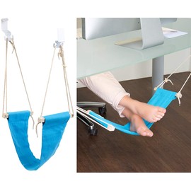 PEARL Foot Hammock: Foot Hammock with Real Wood Rods, Hanging Under Table 60cm (Foot Hammock Desk, Hammock Under Desk, Camping Chair)