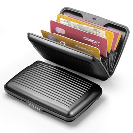 ÖGON -DESIGNS- Aluminium Card Holder with Metal Lock, RFID Protection Against Fraud and demagnetization, Compact Wallet, Smart Case Stockholm Model