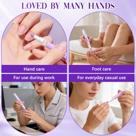 3PCS 2-in-1 Cuticle Oil Pusher Pen, Ceramic Cuticle Pusher & Oil Pen, Nail Care Tool for Dry Damaged Nails Hangnails Moisturiz Polish Brighten