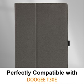 Haofun Case Compatible with Doogee T30E/Umidigi G9 Tab, Ultra Thin PU, Slim and Lightweight Flip Case, Foldable, Back Cover Flip Stand, Slim Protective Case with Hand Strap, Black