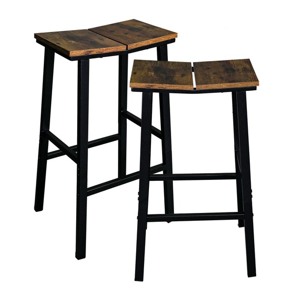 VIWODS Saddle Bar Stool Set of 2, 28-Inch Bar Height