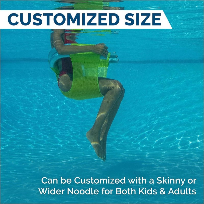 Swimways Noodle Sling Floating Pool Chair Mesh Seat Green Blue