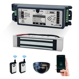 WiFi Access Control 400lb Holding Force Electic Magnetic Door Lock System Kit with Remote and Smartphone app Control, paired with WiFi Access Control Motion Sensor