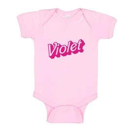 TATY Kids Violet Doll font Baby Infant One Piece Bodysuit 6 Months Light Pink