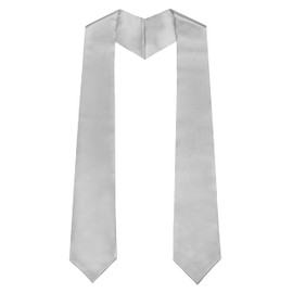 GHGMAO Plain Graduation Stole for Unisex Adults, Class of 2026 Graduation Sash Honor Stoles for Academic Commencements, 60" Long, 13 Colors (Silver)