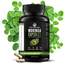 FEWA ORGANICS Moringa Leaf Capsules 15000mg – 120 Vegan Capsules Plant-Based Superfood Non-GMO, Gluten-Free, Natural Supplement Pure Moringa Powder