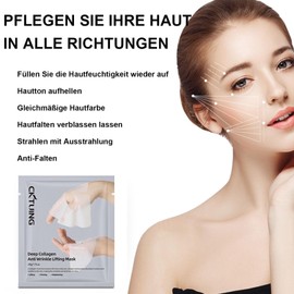 Anti-Aging Collagen Maske Gesicht Overnight, Bio Kollagen Maske Overnight, Deep Collagen Anti Wrinkle Lifting Mask, Hydrolysierten Kollagenen Gesichtsmaske, Collagen Gesichtsmasken Set