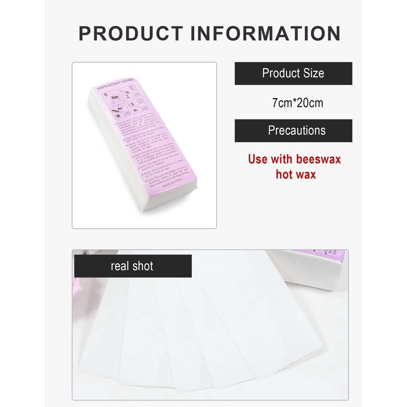 100 Wax Strips, Disposable Professional Hair Removal Tool Hair Removal