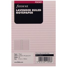 Filofax Pocket Lavender Ruled Notepaper