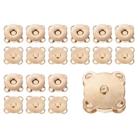 sourcing map 10 Sets Magnetic Snap 0.71 Inch Metal Fasteners Sew on Magnets Clasps Replacement Magnetic Closures for Purses Clothing Totes Bags Wallet Fabric Sewing DIY Crafts, Gold Tone