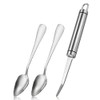 Cuchara Cuchillo Toronja Borde Dentado Acero Inoxidable Fruta Herramienta Utensilios