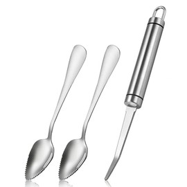 Cuchara Cuchillo Toronja Borde Dentado Acero Inoxidable Fruta Herramienta Utensilios Cucharas Postre Cítricos Limón Kiwi Melón Pitaya Manzana Puré