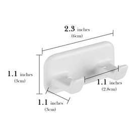 Linkidea 2 Pack Safe Razor Holder with Self-Adhesive Practicality Storage Hook, Shower Hook for Razor, Bathroom Kitchen Organizer for Razor and Plug Robe Towel Loofah Bathrobe Coat