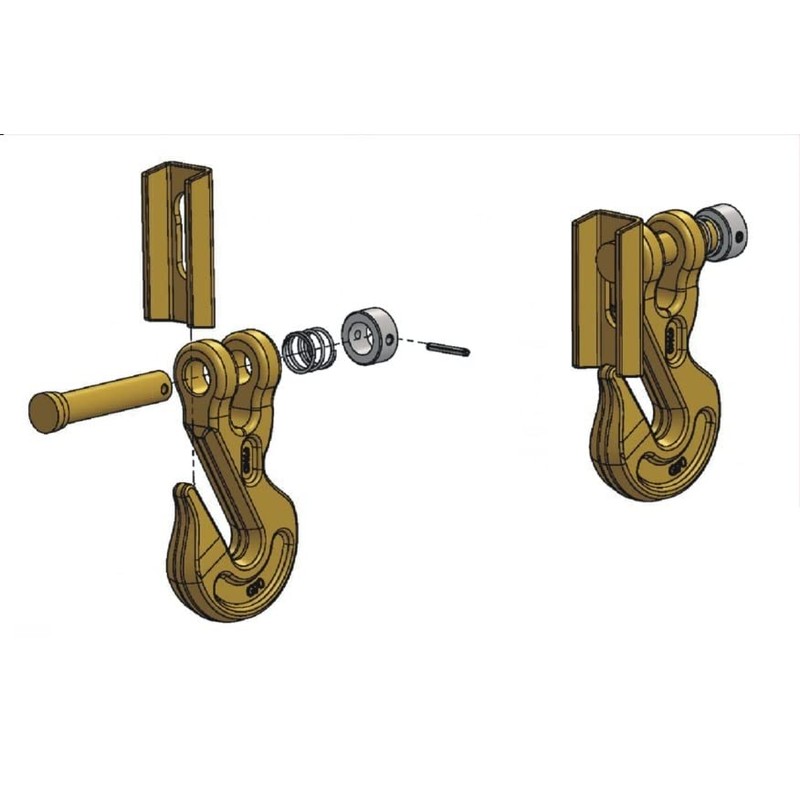 Grade 70 Pin Lock Clevis Grab Hook with Latch, for