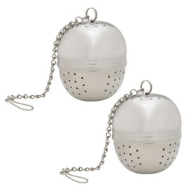 HIC Kitchen Tea Ball Infusers, 18/8 Stainless Steel, Set of 2, For Loose Leaf Tea and Mulling Spices