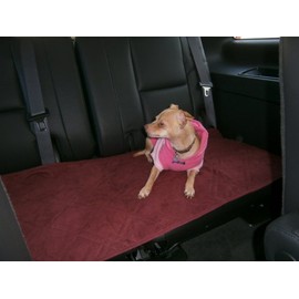 OctoRose ® Set of 2 Quilted 20x54 Classic Micro Suede Pets Car Seat Covers Pad Protector (Burgundy)