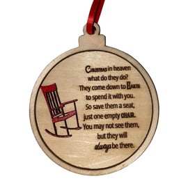 Christmas In Heaven Ornament, Rocking Chair Ornament (Red Glitter Chair)