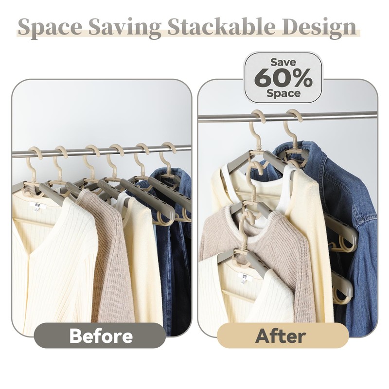 BonDream 6-Pack Heavy Duty Plastic Extra-Wide Arm 15"-23" Suits Clothes