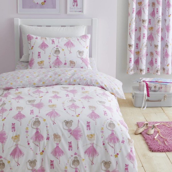 Bedlam - Ballet Dancer Bedroom Set - Duvet Cover & Pillow Set - Cot/Baby Bed - In Pink