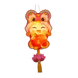 Dickly 2025 New Year Lantern DIY Kit for Child Handheld Glowing Lantern Craft Kit Unfinished Traditional Activities with Light, Le