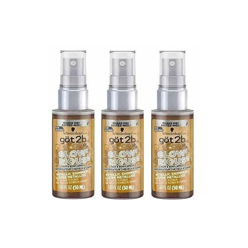 3 Pack- Schwarzkopf Got2B Glow'rious Hair & Body Spray, 1.69oz