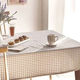 Bellife gingham check beige tablecloth for 4 people / 벨라이프  깅엄체크 베이지 테이블보 4인
