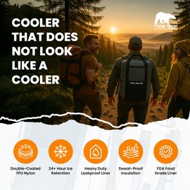 Polar Bear Coolers - Soft-Sided Backpack Cooler - Insulated Backpack for Hiking, Camping, Travel, or Fishing - Heavy-Duty & Portable - Sweat & Leak Proof - Keeps Ice up to 24 hrs - 18 Pack, Silver