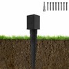 1 Pcs 24" Fence Post Anchor Ground Spike| Black Powder-Coated|