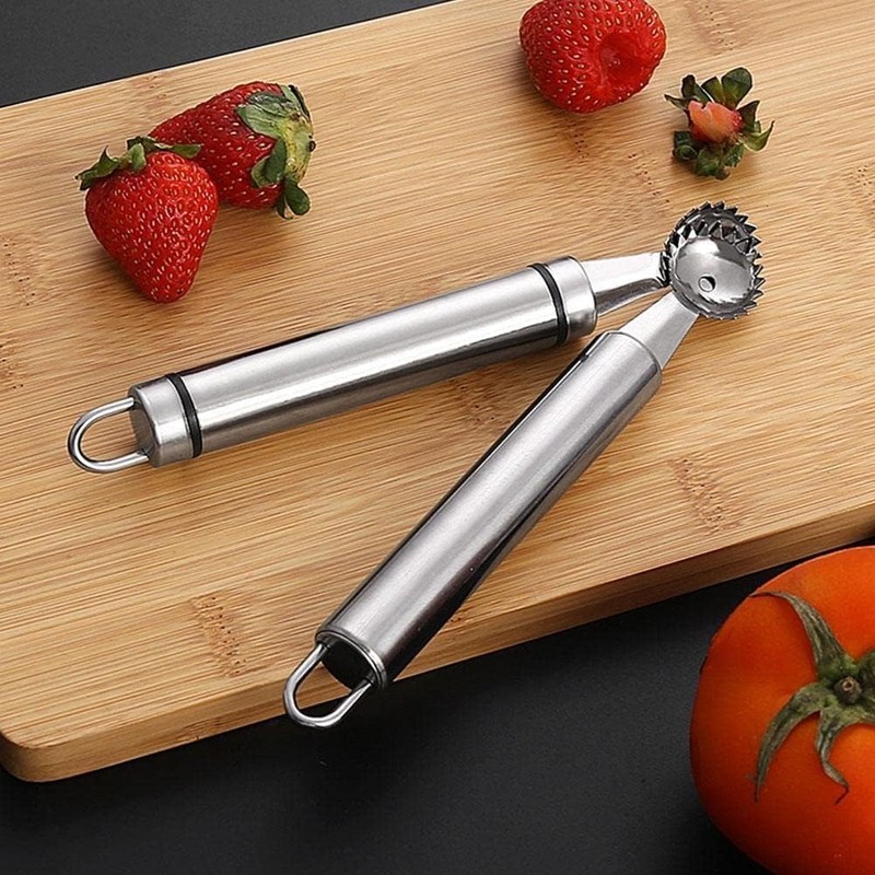 1Pc Sliver Stainless Steel Strawberry Huller and Tomato Stem Corer