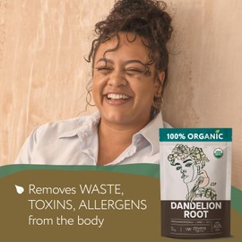 Organic Dandelion Root Tea - Organic Dandelion Tea - Diente de Leon Organico – Natural Cleansing, Gut Flora, Digestion, Liver, Skin – 4 oz
