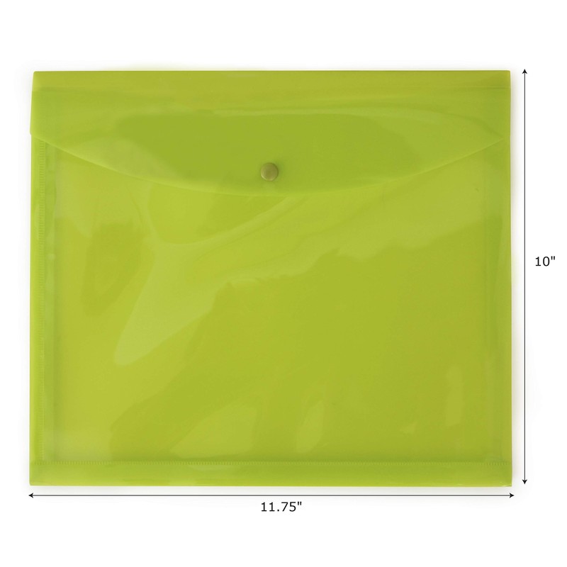 DocIt Reusable Side Open Envelopes with Snap Button Closure, 10"
