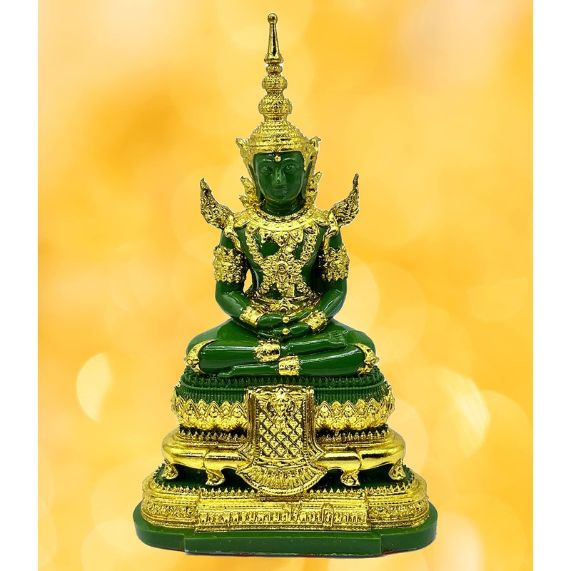 BUDDHO Emerald Buddha Statue 6" H. Knee to Knee 2