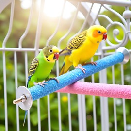 2 Pcs Multi-Color Random Bird Perch Stand Toy Wood Parrot Perch Stand Grinding Claw Sticks Sanded Surface Cage Toy for Parakeets Finches Parakeet Toys Birdcage Accessories, Perches
