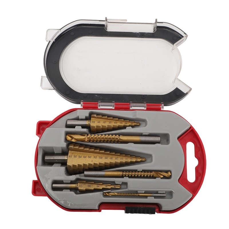 6PCS Set Step Drill Bit Set Steel 4‑12 4‑20 4‑32mm