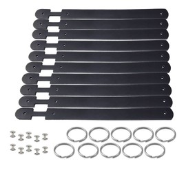 10 Pack leather Keyrings Blank-Laser Engraving, Hot foil stamping, Decorating Ready-Business Promotion, Events, Fundraising Ideas (BLACK)