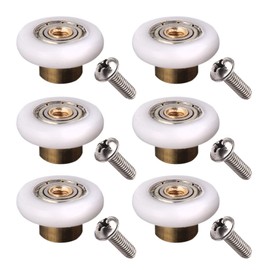 LWCUSNJ 6 pcs Shower Door Rollers Wheels, Bathroom Glass Door Replacement Part Runner Sliding Shower Door Roller Wheel-Roller (19mm)