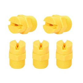 sourcing map Pack of 5 Flat Jet Nozzles PP 65 Degree 3.6 mm Opening Diameter 1/2 NPT Thread