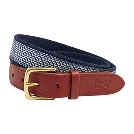 vineyard vines Men's Micro Whale Classic Canvas Club Belt, Nautical Navy, 36