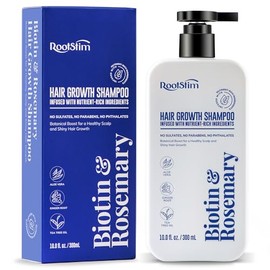 Champú de biotina y romero para el crecimiento del cabello: Champú para la pérdida de cabello para cabello fino infundido con ingredientes ricos en nu