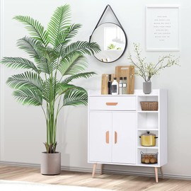 7ft Artificial Palm Tree, Fake Palm Trees Indoor Decor with Planter, Faux Palm Plants for Home Office Living Room Bedroom Decor