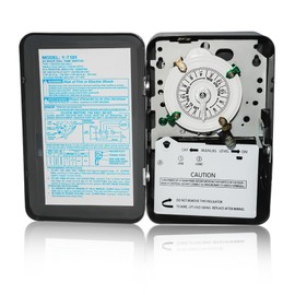 T101 Electromechanical Timer Switch 12 ON/Off Operations-Manual Override & Included Trippers