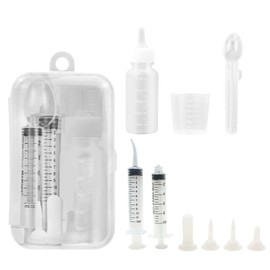 Pet Feeding Kit, Precise Milk Flow Control for Newborn Pets, Perfect for Kittens, Puppies, Wildlife, Includes 2 Feeding Syringe, Syringe Spoon, 5 Nipples, Kitten Bottle Puppy Feeder