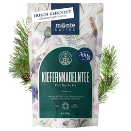 Pine Needle Tea Monte Nativo (300g) - Pine needles for the most delicious cup - Aromatic and 100% Pure and Natural Loose Leaf Herbal Tea Without Additives - As a healthy, refreshing infusion