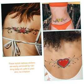 Baluue Waterproof Scar Cover Realistic Temporary Butterfly Flower Stickers for Women