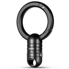 TISUR Car Key Holder, Small, Stylish, Car Key Ring, Key Storage, Aluminum Black Round Carabiner + Aluminum Magnetic Release