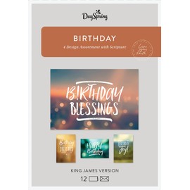 Dayspring Birthday - Simply Stated - 12 Boxed Cards, KJV (60937)