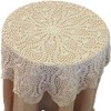 Crochet Tablecloth 36" Round Traditional Cotton Dining Table Linen (Natural)